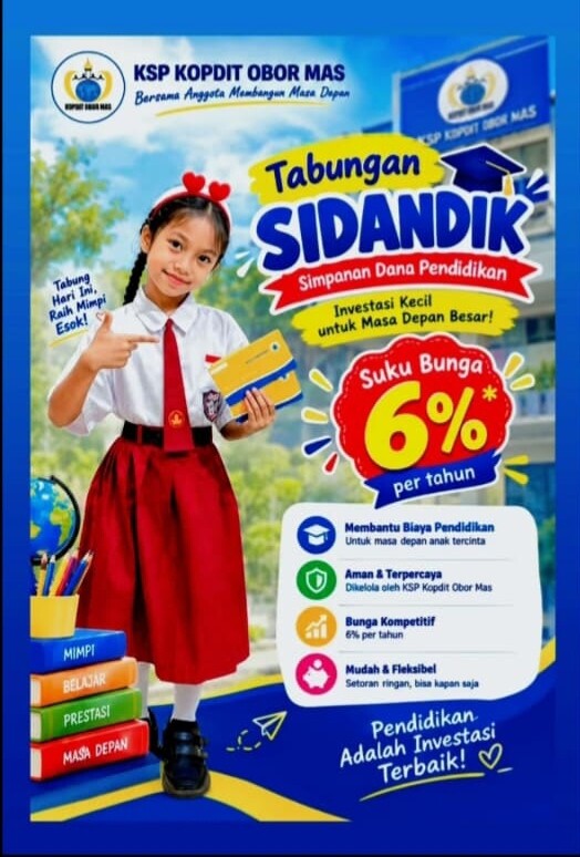 KSP Kopdit Obor Mas Tawarkan Tabungan SIDANDIK, Siapkan Dana Pendidikan Anak dengan Suku Bunga 6 Persen